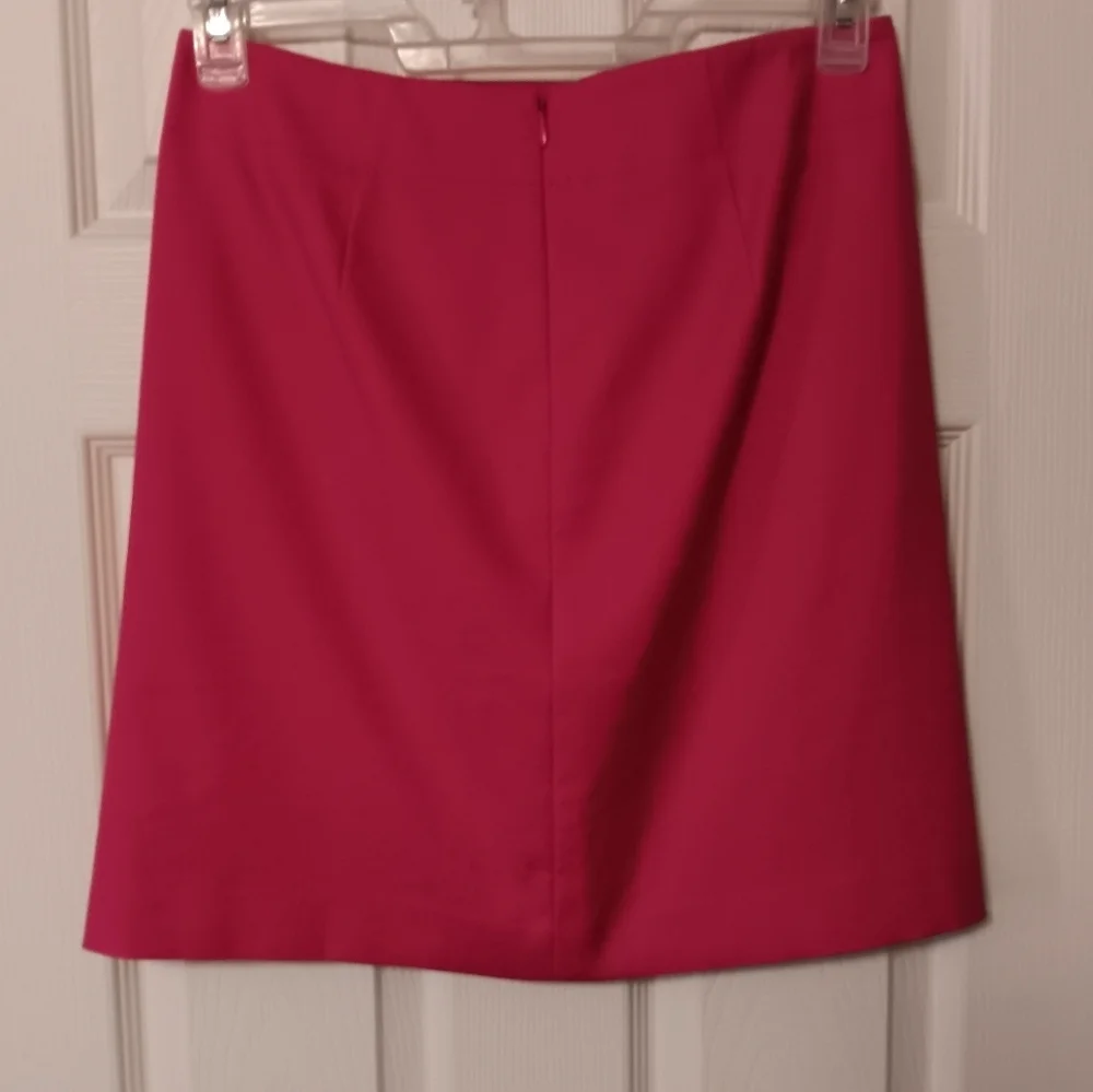 Ann Taylor Loft Women's Bright Pink Cotton Short Pencil Skirt With‎ Pockets